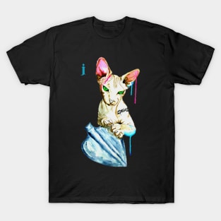 jack of spades cat watercolor T-Shirt